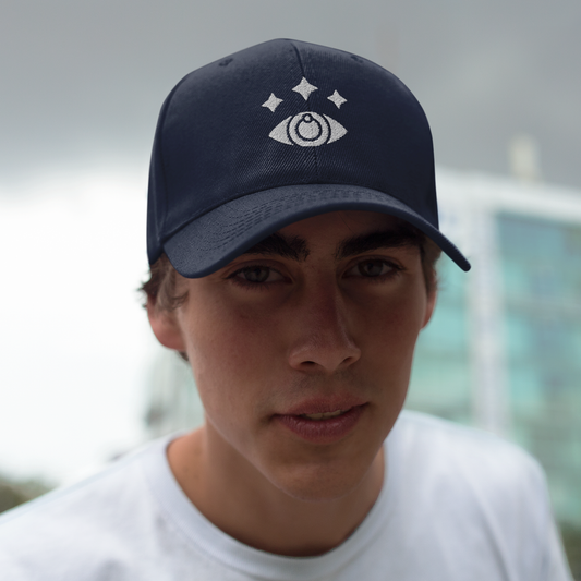 MYSTIC EYE LOGO UNISEX EMBROIDERED CLASSIC DAD HAT (WHITE THREAD)