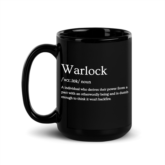 WARLOCK BLACK GLOSSY 11 & 15OZ. MUGS