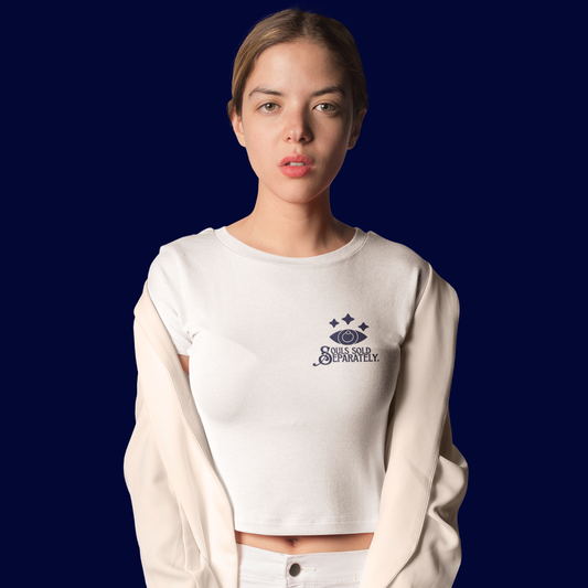 SOULS SOLD SEPARATELY EMBROIDERED LOGO WOMEN'S CROP TOP (NAVY THREAD)