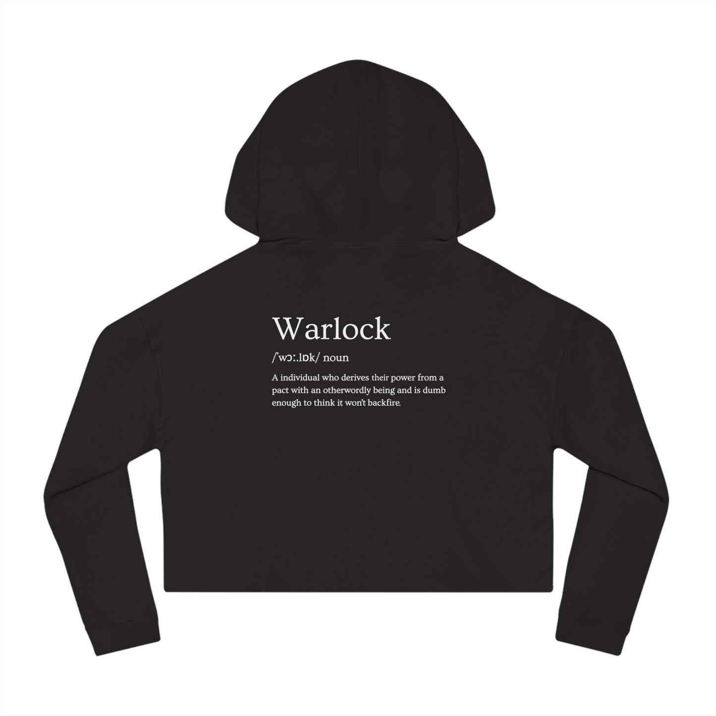 WARLOCK WOMEN’S CROPPED HOODED SWEATSHIRT