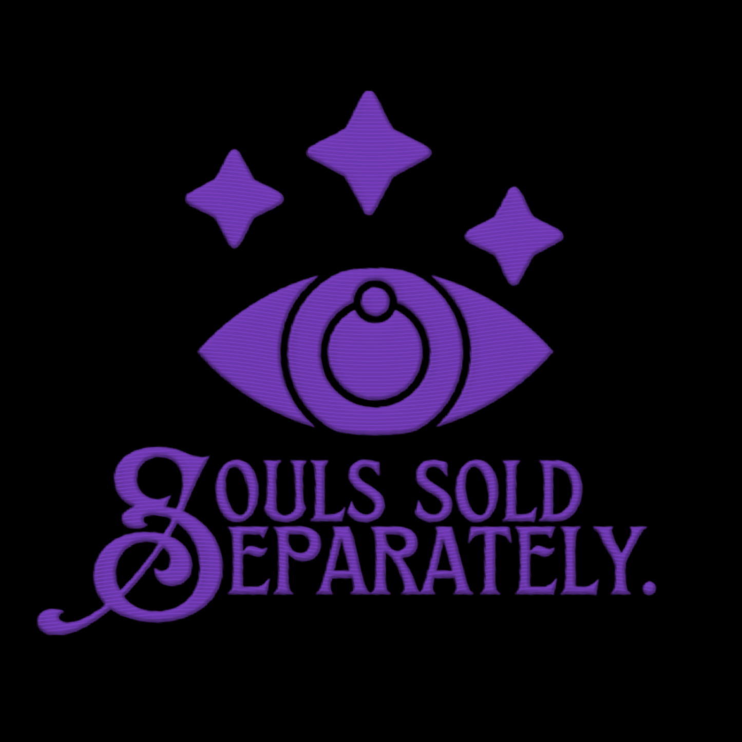 SOULS SOLD SEPARATELY EMBROIDERED LOGO WOMEN'S CROP TOP (PURPLE THREAD)