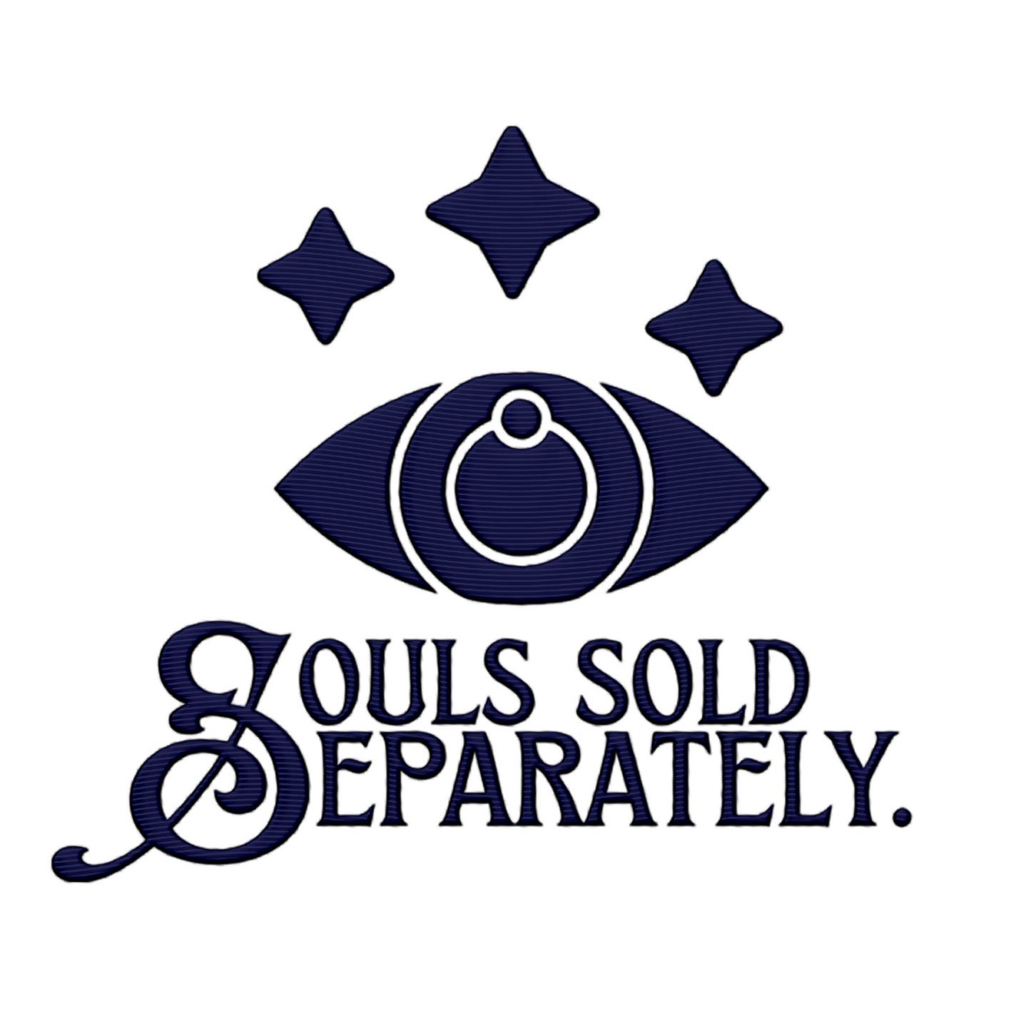 SOULS SOLD SEPARATELY EMBROIDERED LOGO WOMEN'S CROP TOP (NAVY THREAD)
