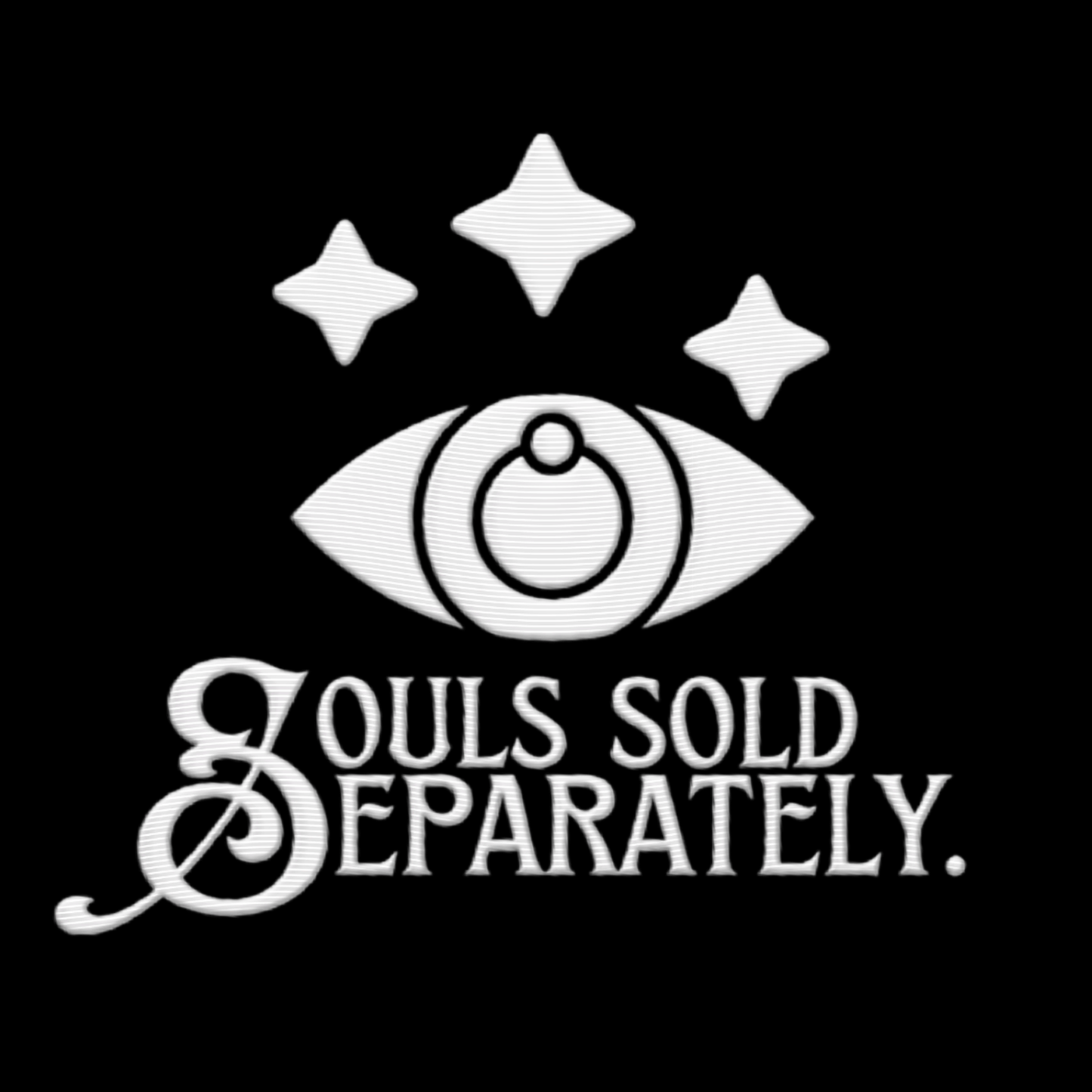 SOULS SOLD SEPARATELY EMBROIDERED LOGO WOMEN'S CROP TOP (WHITE THREAD)