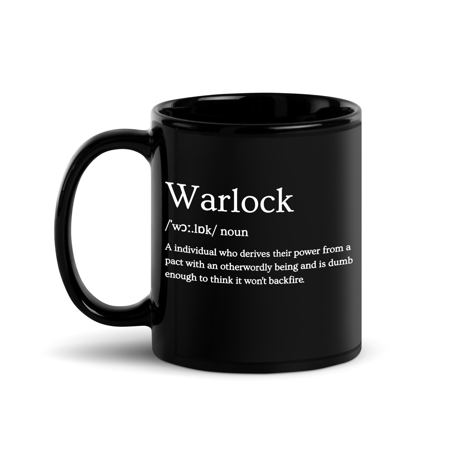 WARLOCK BLACK GLOSSY 11 & 15OZ. MUGS